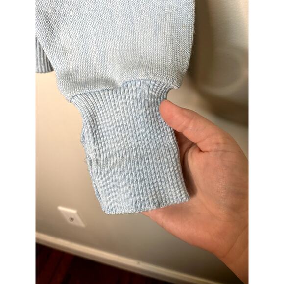 Vintage 1960s Puritan Pastel Blue Rockabilly Cobain Grunge Grandpa Cardigan M - Picture 4 of 6